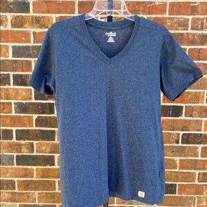 Carhartt Women's Short Sleeve V-Neck Tee in Heather Navy
